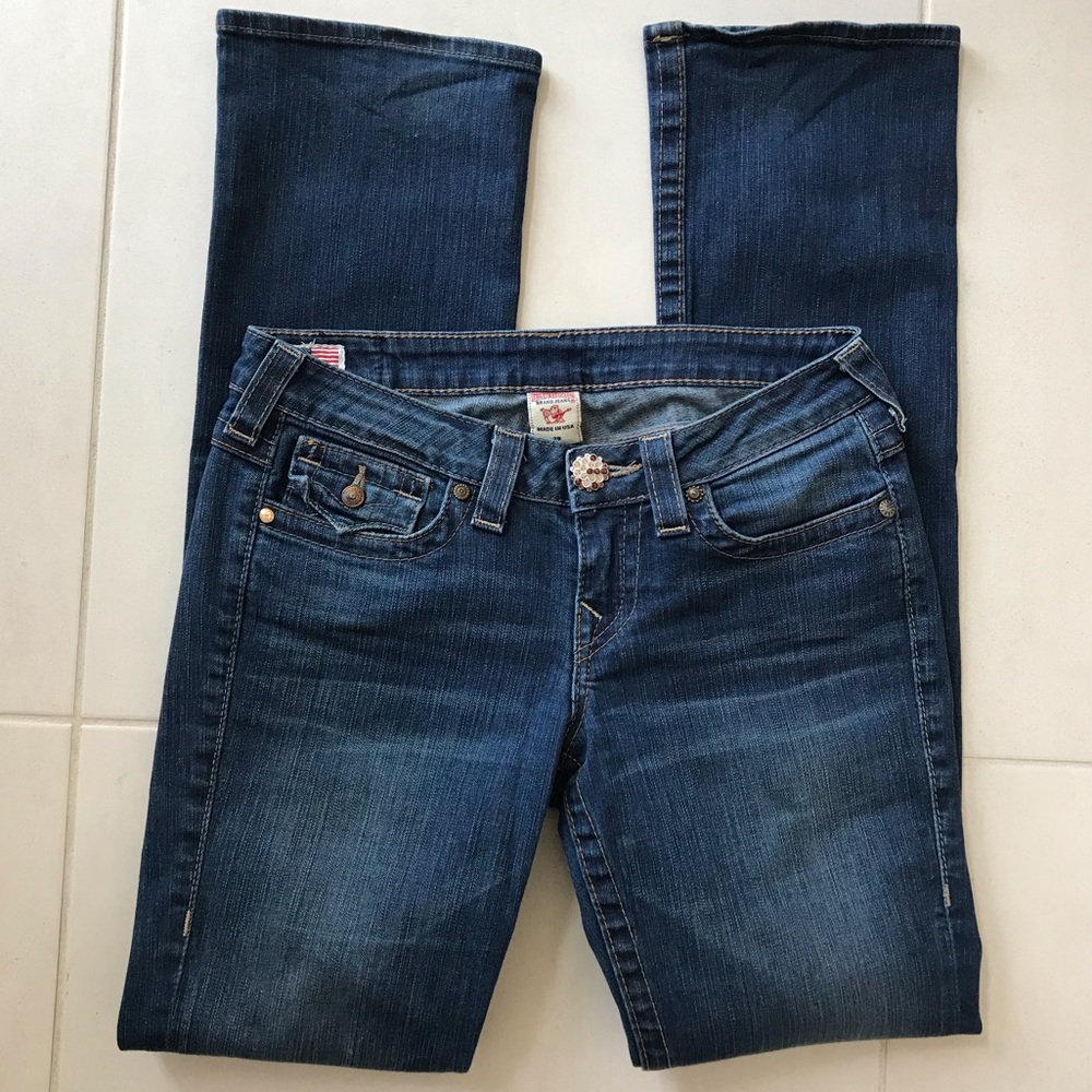 True Religion Jeweled Straight Leg Jeans J125 - Picture 3 of 8